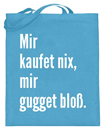Sachet en toile de jute bleu clair 38x42cm avec anses longues