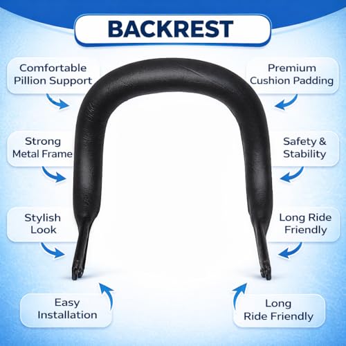 Image of PU Leather Cushioned Back Rest Seat Handle with Cushion Compatible for Bullet Classic, Standard, Electra 350 /350 Models