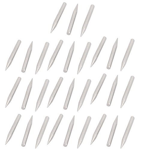 Aexit 1.2mmx12mm Carbon fastener Steel Point Tip Cement Nail Silver Tone 30pcs Model:59as633qo584