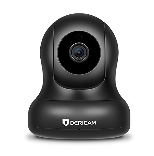 Dericam 720P HD WiFi Pan/Tilt IP Camera (1.0 Megapixel) Indoor Wireless Security Camera (Black), Plug & Play, 4X Digital Zoom, Two-Way Talk & Nightvision