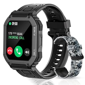 Smartwatch Herren mit Telefonfunktion 1,8″ DIY HD Voll Touchscreen Armbanduhr 30 Sportmodi Fitness Tracker IP67 Wasserdicht Sportuhr mit Schlafmonitor Schrittzähler Message Reminder (Schwarz)