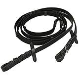 como poner riendas fijas Correa de nailon Epplejeck Web Riendas in Size: Full. - Negro - Full