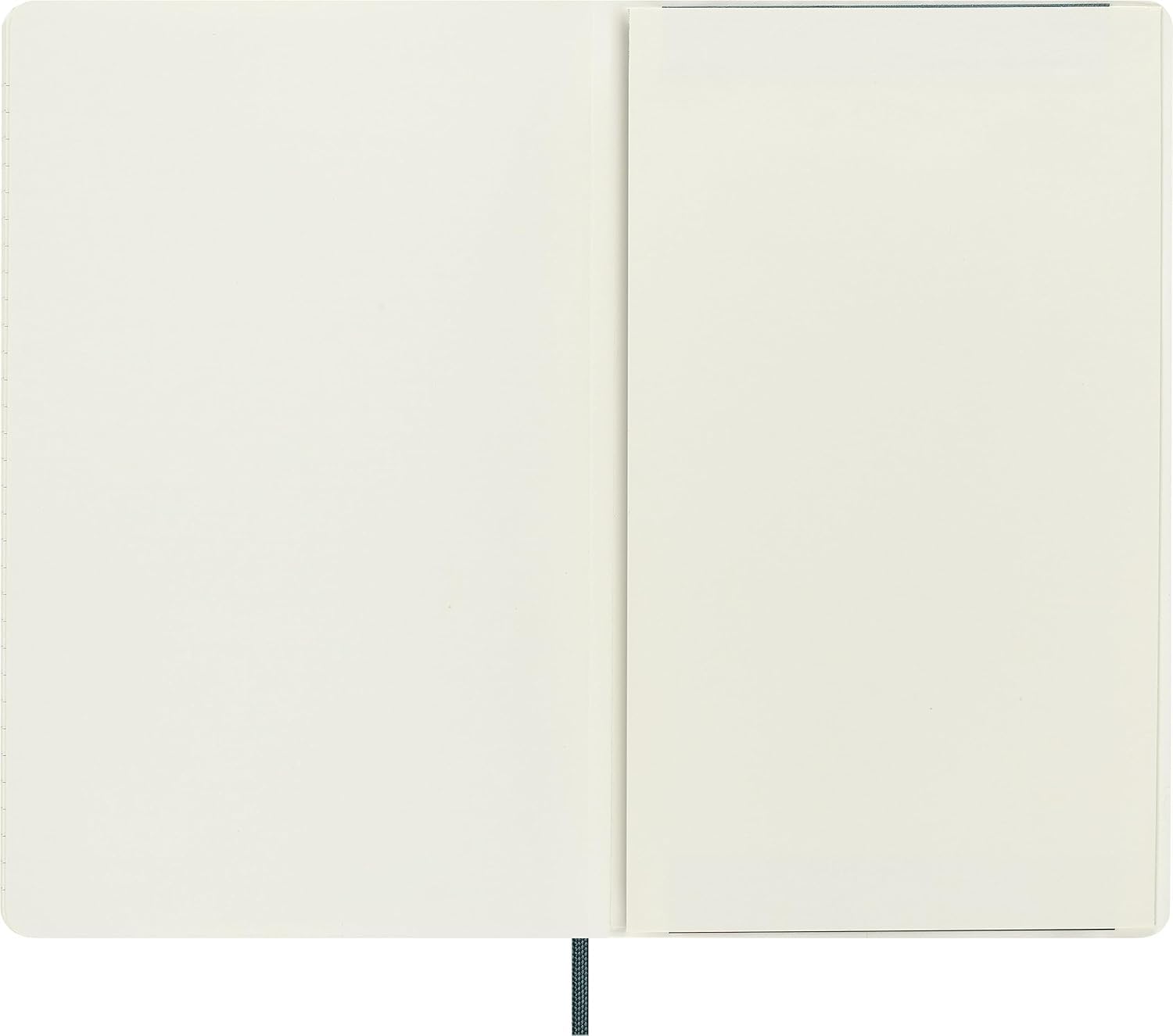 Moleskine Precious & Ethical notatnik z pudełkiem prezentowym, wegańska miękka okładka o wyglądzie pytona, elastyczne zamknięcie, kolor zielony, duży rozmiar 13 x 21 cm