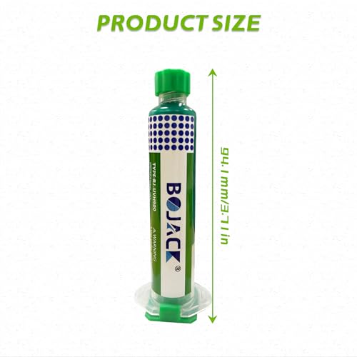 BOJACK Tinta de solda de cura UV com empurrador e agulha máscara de solda de cura por luz UV soldage
