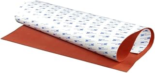 1/2/3/4/5/6MM 250X250MM Adhesive Silicone Foam Rubber Sheet Closed Cell Silicon Sponge Sheet High Temps Resist Red Mat (1MM)