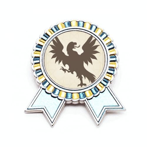 Broche emblème national vautour en métal noble taille M ciselée