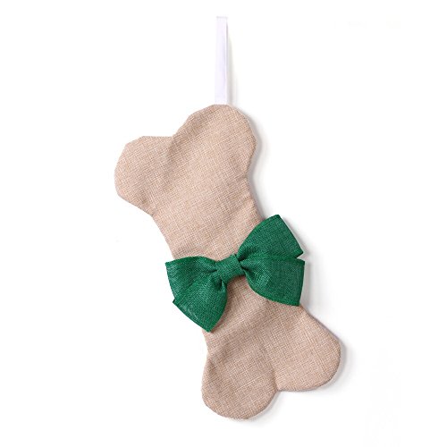 MWPlanet LLC Holiday Deal Dog Christmas Stocking Bone Green