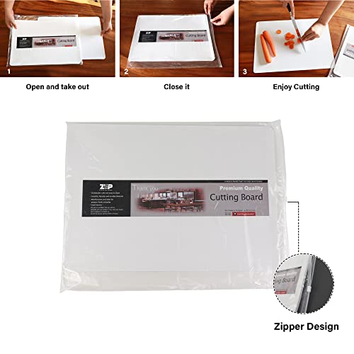 Zvp Disposable Cutting Boards 30 Count, Collapsible Cutting Board Sheet With Built-In Crease, Flexible Plastic Cutting Mat For Kitchen And Commercial Use, 17 X 12 In #TOP3