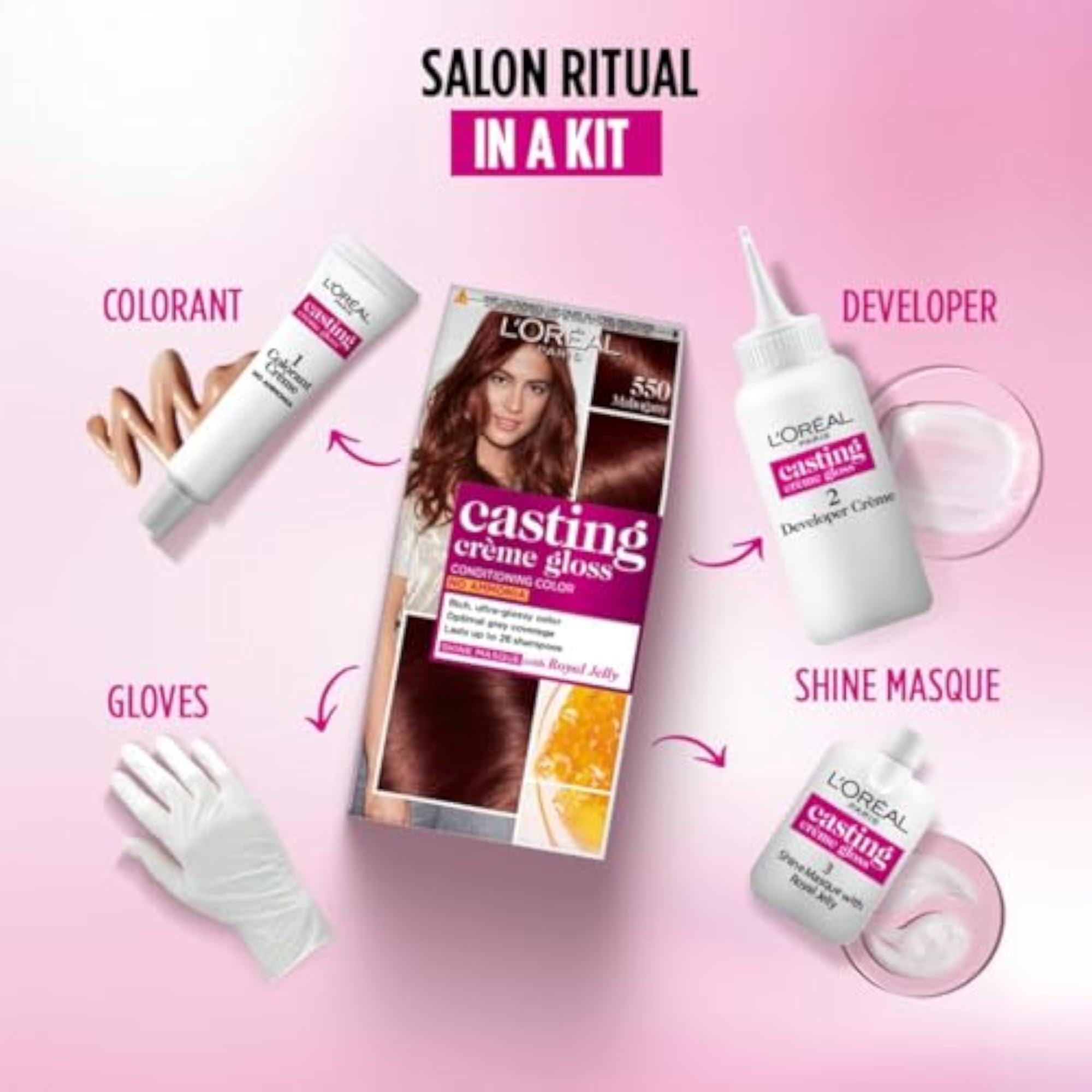 L'ORÉAL Casting Creme Gloss Hair Color, 535 Chocolate
