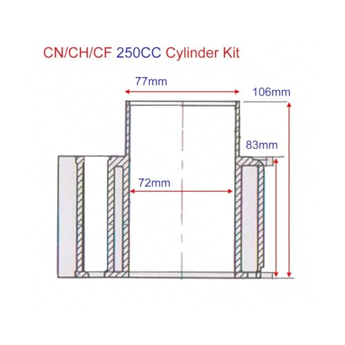 Kit de cilindro de 72 mm para motor CN250 con tolerancia exacta para quad 6