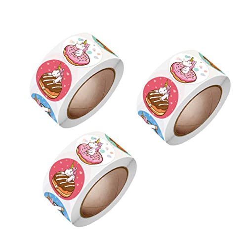 Valiclud 3 Rolls Unicorn Stickers Gift Stickers Adhesive Stickers Cartoon Stickers Sealing Sticker Envelope Seal Sticker Birthday Seal Sticker Self-Adhesive Stickers Baking Stickers Child #TOP9