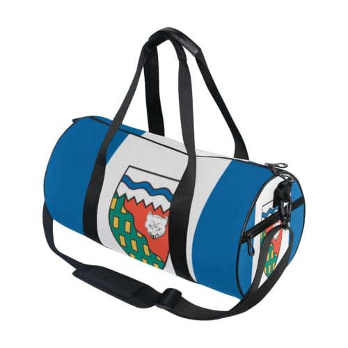 Bolsa de deporte redonda con bandera de los Territorios del Noroeste y bolsillo interior