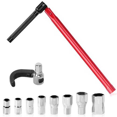 NICEWAT Lot de 10 clés pour robinet d'évier, 8-17 mm, clés pour écrous de robinets, clé réglable pour lavabo avec mâchoire pour cartes, clé pour robinet de soucoupe pour l'installation robinets