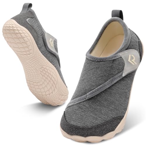relxfeet Women's Wide Width Slippers Adjustable Diabetic Shoes Non-Slip Indoor Outdoor House Shoes for Swollen Feet Bunions
