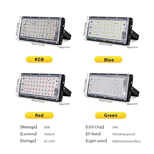 Éclairage paysager LED 50W imperméable projecteur de rue bleu - 5