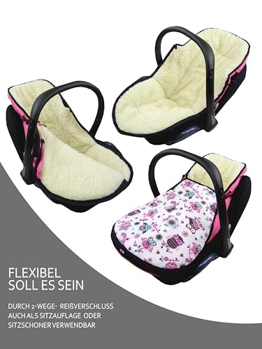 Śpiwór do fotelika dziecięcego [zimowy śpiwór] do fotelika samochodowego dla dzieci, kompatybilny z fotelikami dla niemowląt Maxi Cosi, grupa 0+, wełna jagnięca, nakładka na siedzisko, regulowany