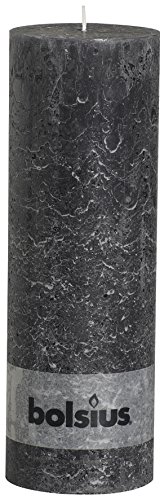 Preisvergleich Produktbild Rustic 103867210331 Stumpenkerze, Paraffinwachs, anthrazit