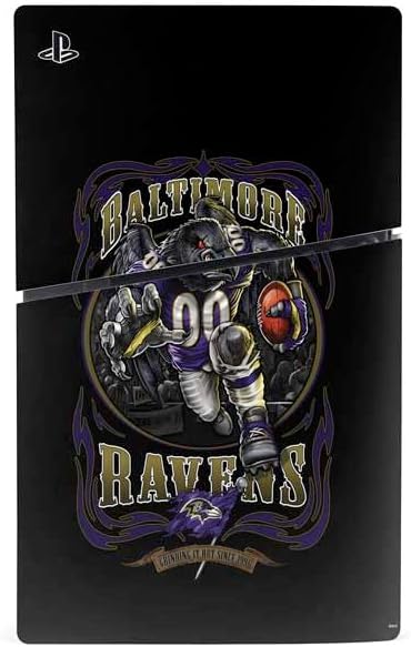 Skinit Decal Gaming Skin Compatible with PS5 Slim Digital Edition Console - Officially Licensed Liquid Blue NFL Baltimore Ravens Running Back Design