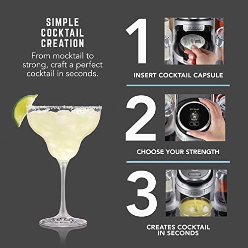 Bartesian Professional Cocktail Machine and Margarita Maker - High Capacity Bar Cocktail Mixer with 5 Premium Glass Bottles for Parties and Entertaining - Push-Button Technology and Easy Clean Design - 2