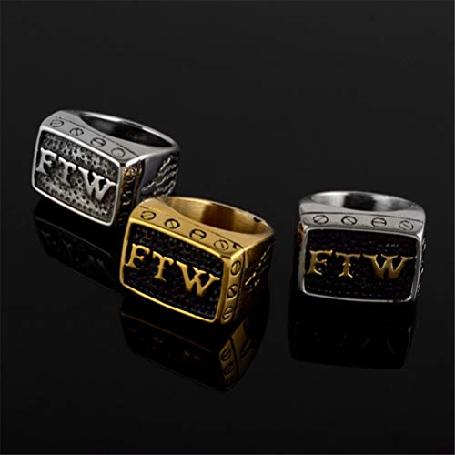 OAKKY Uomo Acciaio Inossidabile Punk Biker Anelli