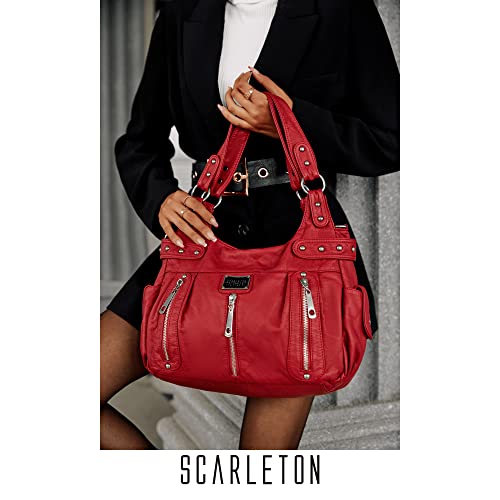 Image of Scarleton Purses for Women Large Hobo Bags Washed Vegan Leather Shoulder Bag Satchel Tote Top Handle Handbags, H1292