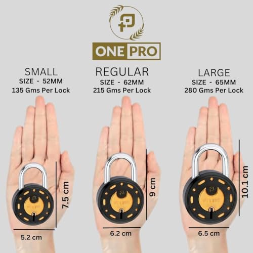 Image of Azco Round Locks Multiple Keys Padlocks 52mm 65mm Steel Levers Double Locking, Strong Hardened Shackle Lock and Key for Home Door Shutter Shop Office Main Gate (6 Keys Black 50mm Pack of 1)