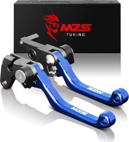 Image of MZS Blue Dirt Bike Brake Clutch Levers Pivot Adjustable CNC Compatible with WR250F 2017-2023 / WR450F 2016-2023