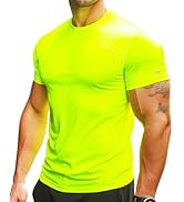 RGJU Mens Running Shirt Quick Dry Fit Short Sleeve Performance T-Shirt Moisture Wicking Ourdoor A...