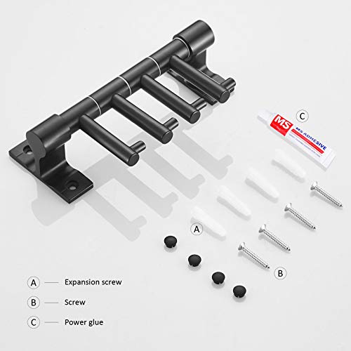 Rotating Coat Hooks For Hanging With 4 Swivel Arms,Multiple Bathroom Wall Mounted Towel Hooks,Heavy Duty Wall Clothes Hooks,Wall Coat Rack Hat Hooks,Shower Sponges Bathrobe Key Holder Hanger (Black) #TOP6