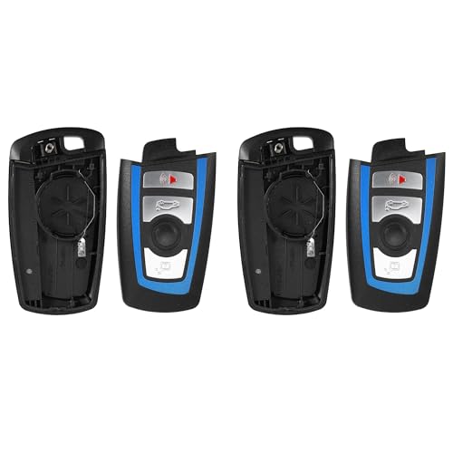 Coque de clé BMW 4 boutons protection et remplacement de boîtier bleu x2