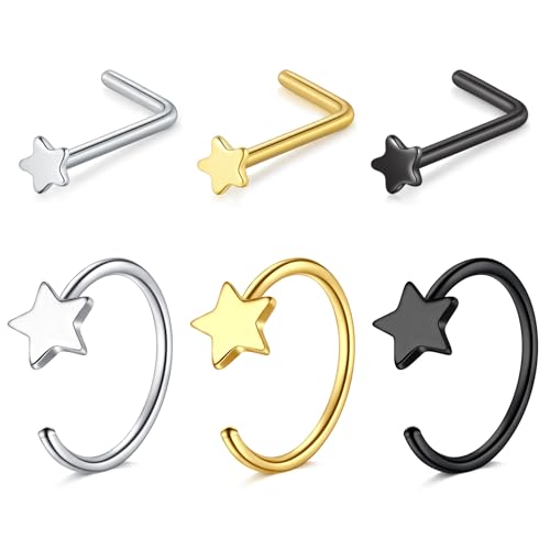 TOKRING Star Nose Rings Set