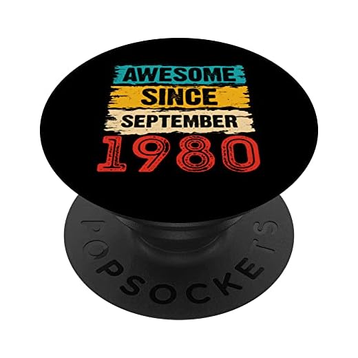 Regalos de cumpleaños 43 años impresionantes desde septiembre de 1980 PopSockets PopGrip Intercambiable