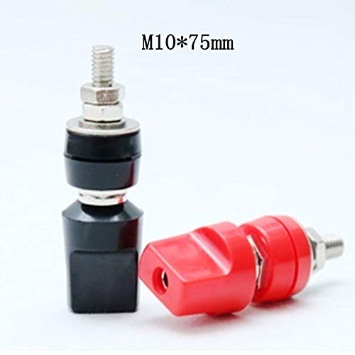 Davitu 1pcs M1075 pure copper binding post/10mm grounding post terminal 100A high current 4mm banana plug seat - (Color: 1pcs black 1pcs red)