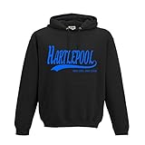 Hartlepool United Football Gift - Hoodie one Life one Club top Jumper Sweatshirt FC Present FH66 (Adult Small, Jet Black)
