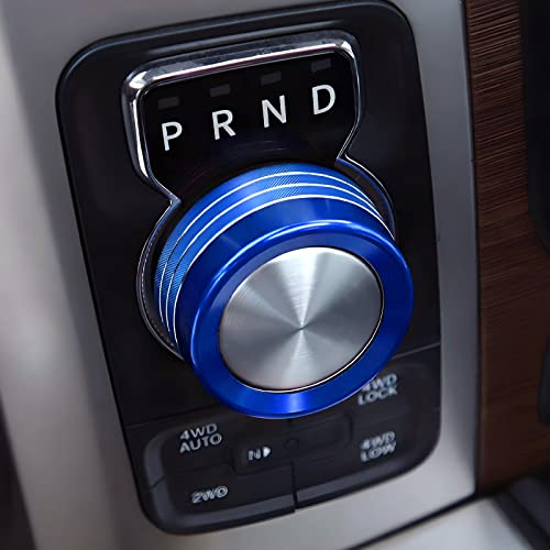 Auprite Gear Shift Switch Knob Cover For 2013-2017 Ram, Car Interior Decorated Button Knob Covers, Aluminum Alloy Blue,1Pcs #TOP5