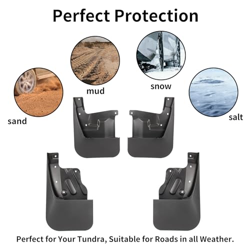 Image of 4Pcs Wheel Mud Flaps for Toyota Tundra 2022 2023 Front & Rear Tire Protector Mudflaps Splash Guards,No Drilling Required