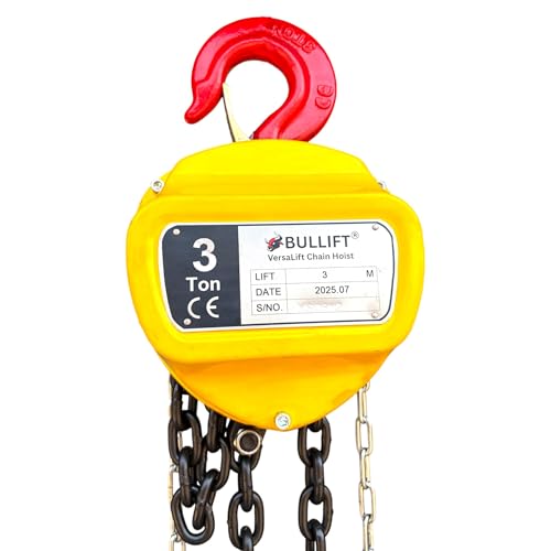 Image of BULLIFT 3 Ton Chain Block - 3 Meter Lift | Heavy-Duty Manual Chain Hoist for Industrial, Construction & Warehouse Lifting