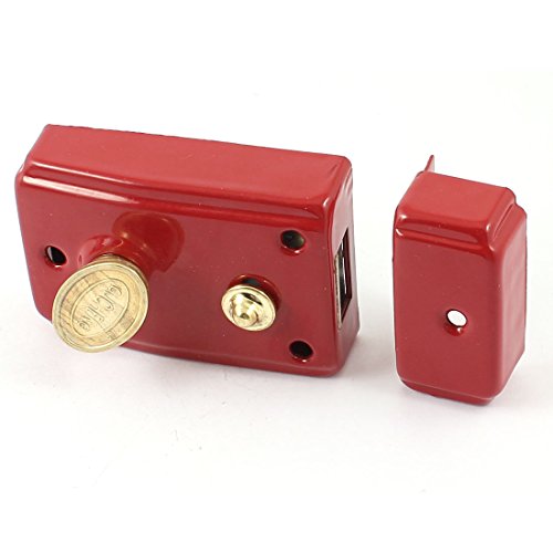 Image of Aexit Office House Padlocks & Hasps Security Door Gate Rim Night Latch Bolt Lock Set w Keyed Padlocks 3 Keys