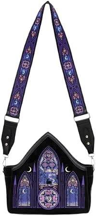 Restyle Aurora Cross Body Bag Northern Lights Embroidery Gothic Purse Handbag