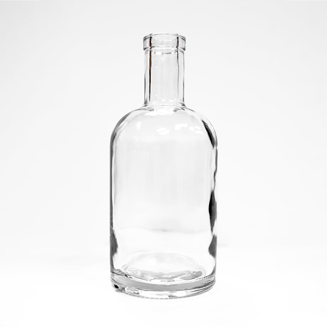 Palmetto Distillery750ml Glass Round Bottle with Cork for Liquor Beer Wine Decorative Glass, G750-03