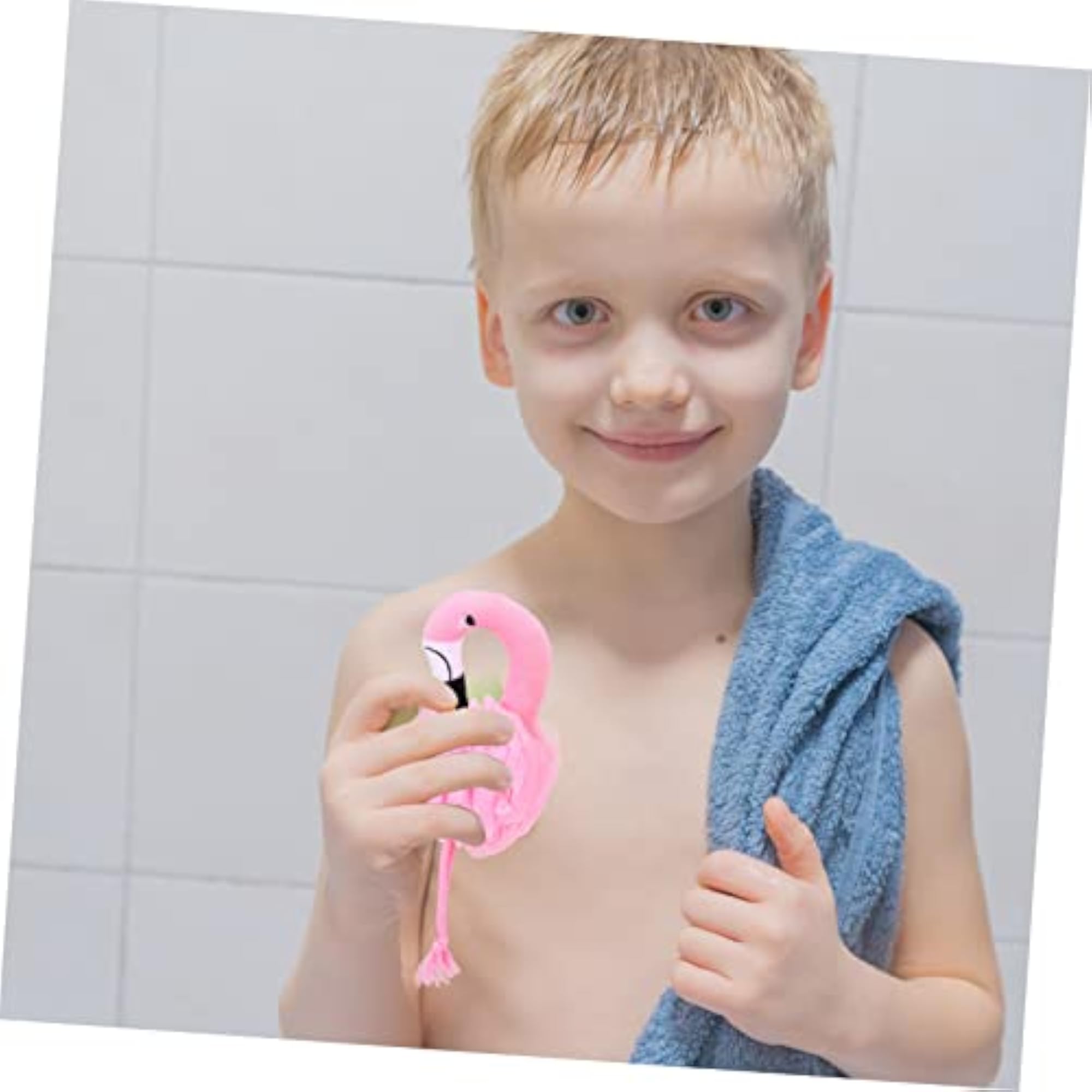 3pcs Baby Loofah Bath Sponge Flamingo Pink