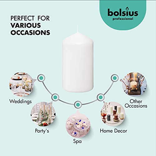 Bolsius Set Of 12 White Pillar Candles - 2.75-X 5-Inch Unscented Candle Set - Dripless Clean Burning Smokeless Dinner Candle - Perfect For Wedding Candles, Parties And Special Occasions #TOP3