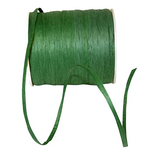 Reliant Ribbon Paper Raffia Ribbon, 1/4 Inch X 100 Yards, Emerald Green