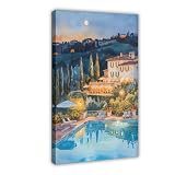 NFFBGFD Póster de lienzo con diseño de viñedo de Toscana para hotel, decoración de dormitorio, decoración de paisaje, regalo, 20 x 30 cm