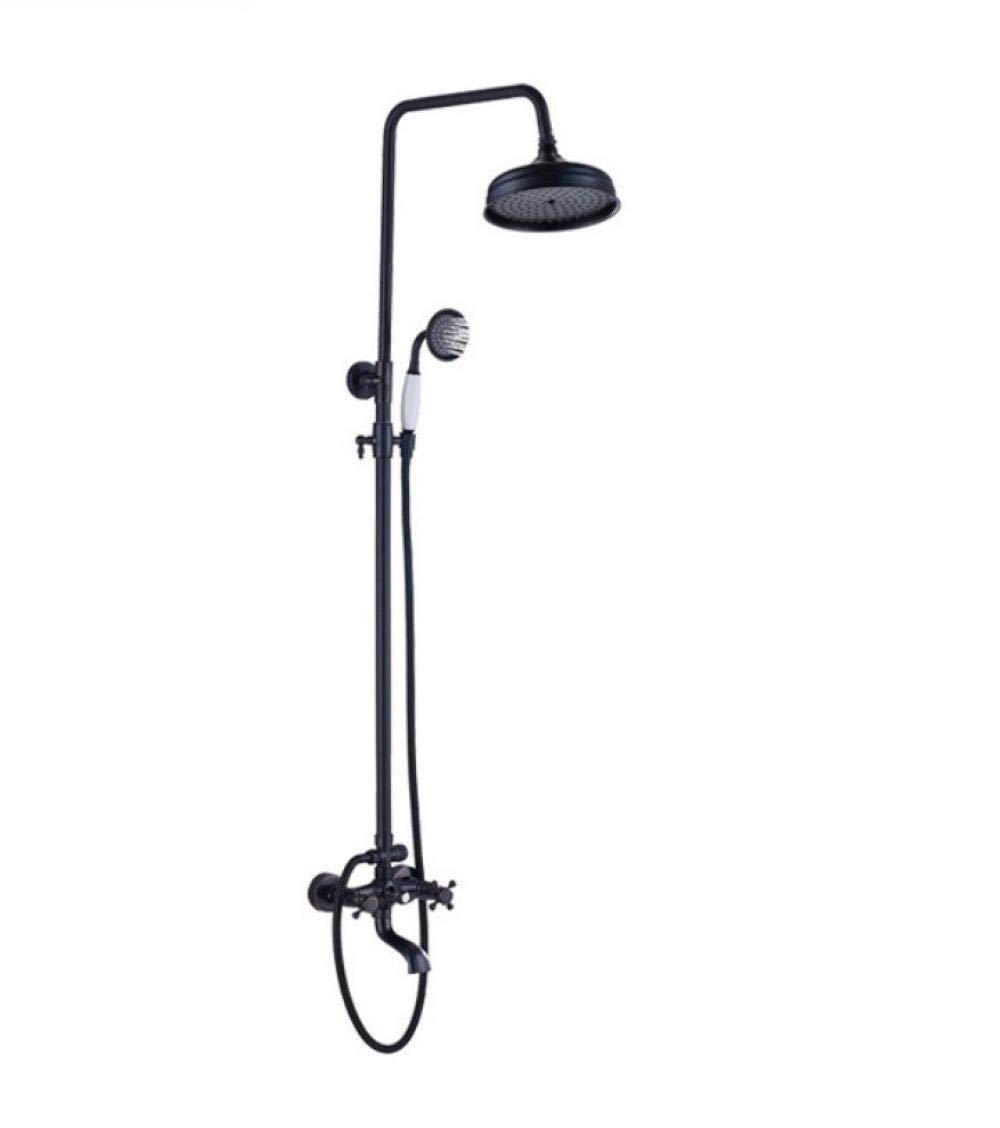 YNIYUJKL Bathroom 8" Rainfall Shower Faucet Set Black Bronze Bathroom Shower Faucet Wall Mounted Dual Handle Tub Spout Shower Mixer Taps