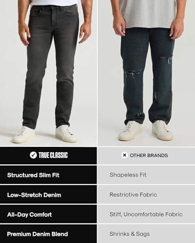Image of True Classic Stretch Jeans for Men, Slim and Straight Fit Men's Stretch Jean