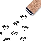 Dragon Rubber Stamp, 3/5 Inch Small Mini Stamp for Scrapbooking Card Making Planner