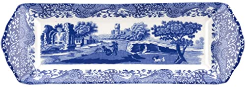 Spode Blue Italian Small Tray | Serving Platter For Tea Sandwiches, Desserts, And Appetizers | Porcelain | Measures 9-Inches | Dishwasher Safe (Blue/ White) #TOP21