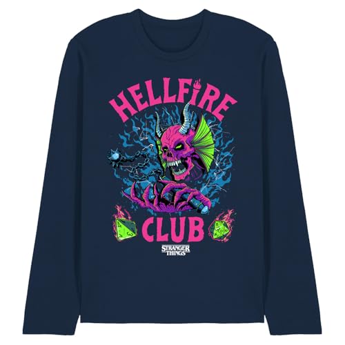 T-shirt Stranger Things Hellfire dé néon à manches longues, cadeau idéal
