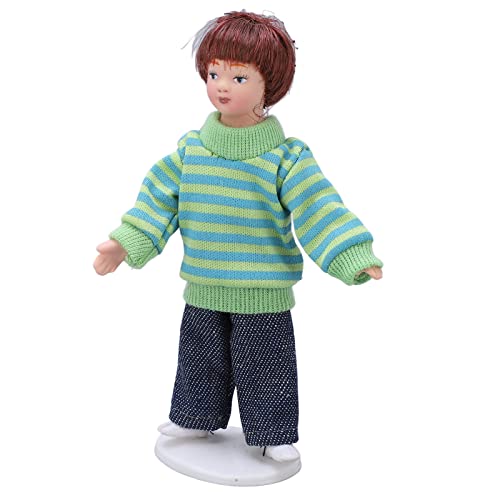 Shanrya Porzellan Puppenhaus Miniatur Puppenhaus Miniatur Braunes Haar SchreibtischzubehöR